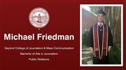 Michael Friedman - Gaylord College of Journalism & Mass Communication - Bachelor of Arts in Journalism - Public Relations