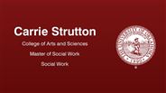 Carrie Strutton - College of Arts and Sciences - Master of Social Work - Social Work