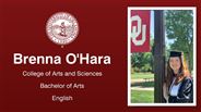 Brenna O'Hara - College of Arts and Sciences - Bachelor of Arts - English