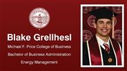 Blake Grellhesl - Michael F. Price College of Business - Bachelor of Business Administration - Energy Management