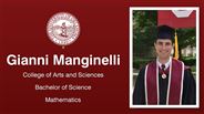 Gianni Manginelli - College of Arts and Sciences - Bachelor of Science - Mathematics