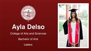 Ayla Delso - College of Arts and Sciences - Bachelor of Arts - Letters