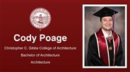 Cody Poage - Christopher C. Gibbs College of Architecture - Bachelor of Architecture - Architecture