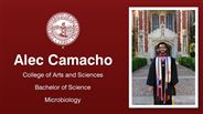 Alec Camacho - College of Arts and Sciences - Bachelor of Science - Microbiology