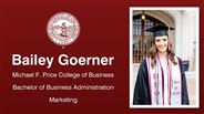 Bailey Goerner - Michael F. Price College of Business - Bachelor of Business Administration - Marketing