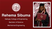 Rehema Sibuma - Gallogly College of Engineering - Bachelor of Science - Mechanical Engineering