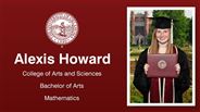 Alexis Howard - College of Arts and Sciences - Bachelor of Arts - Mathematics