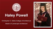 Haley Powell - Christopher C. Gibbs College of Architecture - Master of Landscape Architecture