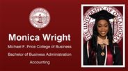 Monica Wright - Michael F. Price College of Business - Bachelor of Business Administration - Accounting