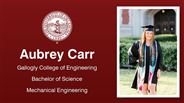 Aubrey Carr - Gallogly College of Engineering - Bachelor of Science - Mechanical Engineering