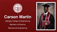 Carson Martin - Gallogly College of Engineering - Bachelor of Science - Mechanical Engineering