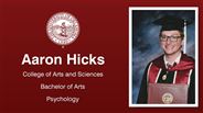 Aaron Hicks - College of Arts and Sciences - Bachelor of Arts - Psychology