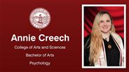 Annie Creech - College of Arts and Sciences - Bachelor of Arts - Psychology