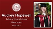 Audrey Hopewell - College of Arts and Sciences - Master of Arts - Economics