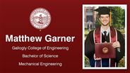 Matthew Garner - Gallogly College of Engineering - Bachelor of Science - Mechanical Engineering