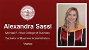 Alexandra Sassi - Michael F. Price College of Business - Bachelor of Business Administration - Finance