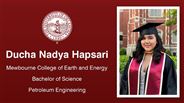 Ducha Nadya Hapsari - Mewbourne College of Earth and Energy - Bachelor of Science - Petroleum Engineering