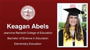 Keagan Abels - Jeannine Rainbolt College of Education - Bachelor of Science in Education - Elementary Education