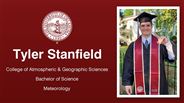Tyler Stanfield - College of Atmospheric & Geographic Sciences - Bachelor of Science - Meteorology