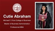 Cutie Abraham - Michael F. Price College of Business - Master of Business Administration - Professional MBA