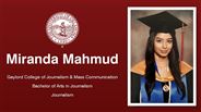 Miranda Mahmud - Gaylord College of Journalism & Mass Communication - Bachelor of Arts in Journalism - Journalism