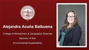Alejandra Acuña Balbuena - Alejandra Acuña Balbuena - College of Atmospheric & Geographic Sciences - Bachelor of Arts - Environmental Sustainability