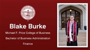 Blake Burke - Michael F. Price College of Business - Bachelor of Business Administration - Finance