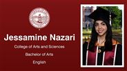 Jessamine Nazari - College of Arts and Sciences - Bachelor of Arts - English