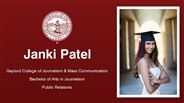 Janki Patel - Gaylord College of Journalism & Mass Communication - Bachelor of Arts in Journalism - Public Relations