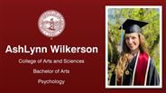 AshLynn Wilkerson - College of Arts and Sciences - Bachelor of Arts - Psychology
