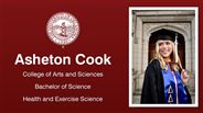 Asheton Cook - Asheton Cook - College of Arts and Sciences - Bachelor of Science - Health and Exercise Science