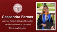 Cassandra Farmer - Jeannine Rainbolt College of Education - Bachelor of Science in Education - Elementary Education