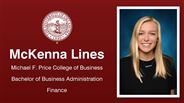 McKenna Lines - Michael F. Price College of Business - Bachelor of Business Administration - Finance