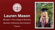Lauren Mason - Michael F. Price College of Business - Bachelor of Business Administration - Finance