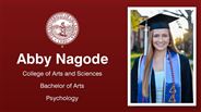 Abby Nagode - College of Arts and Sciences - Bachelor of Arts - Psychology