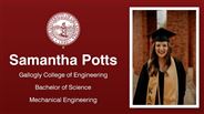 Samantha Potts - Gallogly College of Engineering - Bachelor of Science - Mechanical Engineering