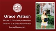 Grace Watson - Michael F. Price College of Business - Bachelor of Business Administration - Energy Management