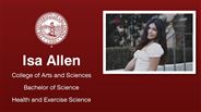 Isa Allen - College of Arts and Sciences - Bachelor of Science - Health and Exercise Science