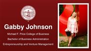 Gabby Johnson - Michael F. Price College of Business - Bachelor of Business Administration - Entrepreneurship and Venture Management