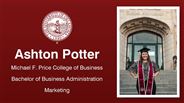 Ashton Potter - Michael F. Price College of Business - Bachelor of Business Administration - Marketing