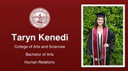Taryn Kenedi - College of Arts and Sciences - Bachelor of Arts - Human Relations