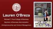 Lauren O'Breza - Michael F. Price College of Business - Bachelor of Business Administration - Entrepreneurship and Venture Management