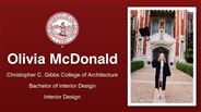 Olivia McDonald - Olivia McDonald - Christopher C. Gibbs College of Architecture - Bachelor of Interior Design - Interior Design