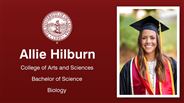 Allie Hilburn - College of Arts and Sciences - Bachelor of Science - Biology