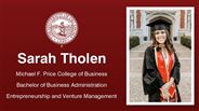 Sarah Tholen - Michael F. Price College of Business - Bachelor of Business Administration - Entrepreneurship and Venture Management