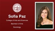 Sofia Paz - College of Arts and Sciences - Bachelor of Arts - Sociology