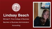 Lindsay Beach - Michael F. Price College of Business - Bachelor of Business Administration - Accounting
