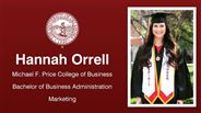 Hannah Orrell - Michael F. Price College of Business - Bachelor of Business Administration - Marketing