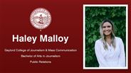 Haley Malloy - Gaylord College of Journalism & Mass Communication - Bachelor of Arts in Journalism - Public Relations