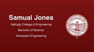 Samual Jones - Gallogly College of Engineering - Bachelor of Science - Aerospace Engineering